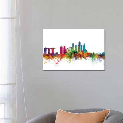 Singapore Skyline by Michael Tompsett - Wrapped Canvas Gallery-Wrapped Canvas Giclée