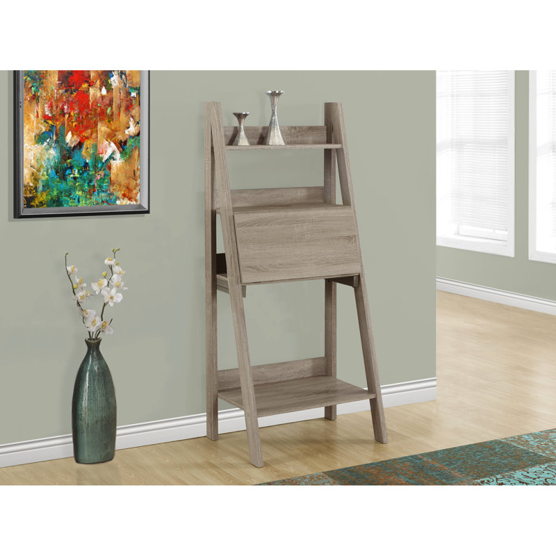 Bureau d'ordinateur contemporain contemporain, hauteur 61 po - Tablettes en stratifié brun d'une hauteur de 61 po pour bureau, stratifié taupe, satisfaction de travail accrue