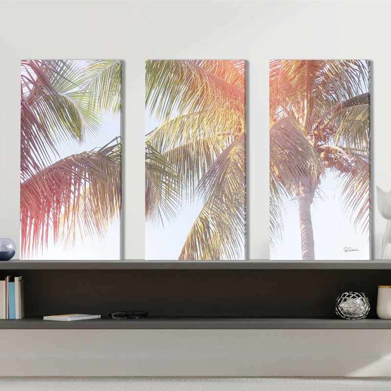 Dream Palm III - ensemble de 3 photographies sur toile tendue, H 32 po x l 48 po x P 0,75 po