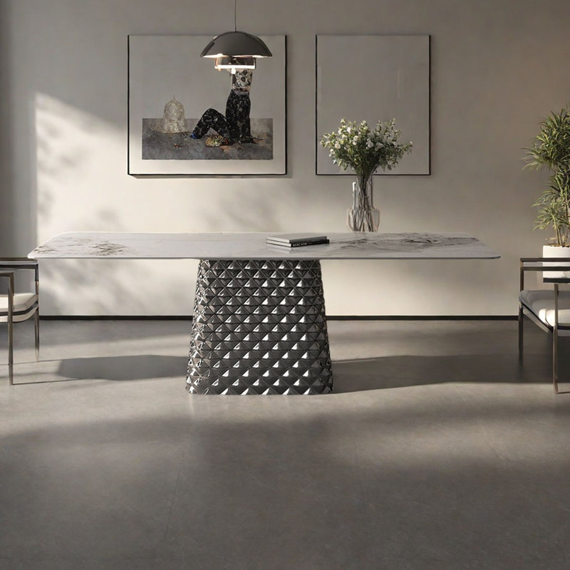 Table Rock Modern Modern, base en titane gris, H 29,5 po x L 70,9 po x l 35,4 po
