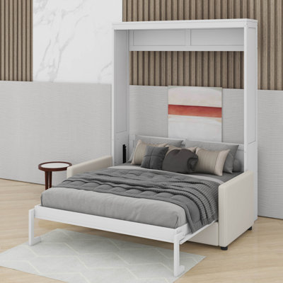 Lit escamotable double pleine grandeur avec coussin