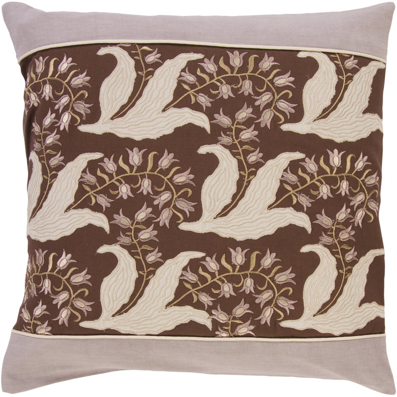 Floral Cotton Throw Pillow, Polyester