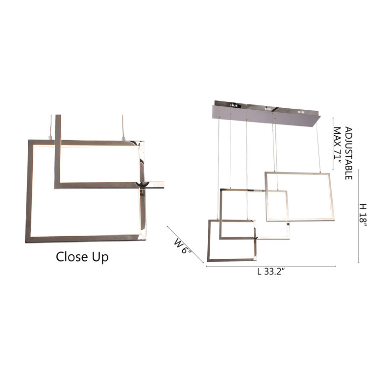 Luminaire suspendu carré moderne Demello