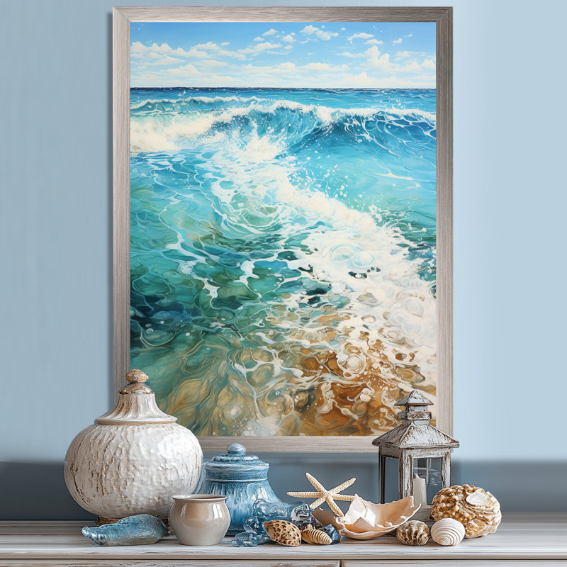 Tockington Beach Photo Oceanic Rhythms - Art mural de plage côtière pour le salon, H 20 po x l 12 po x P 1 po