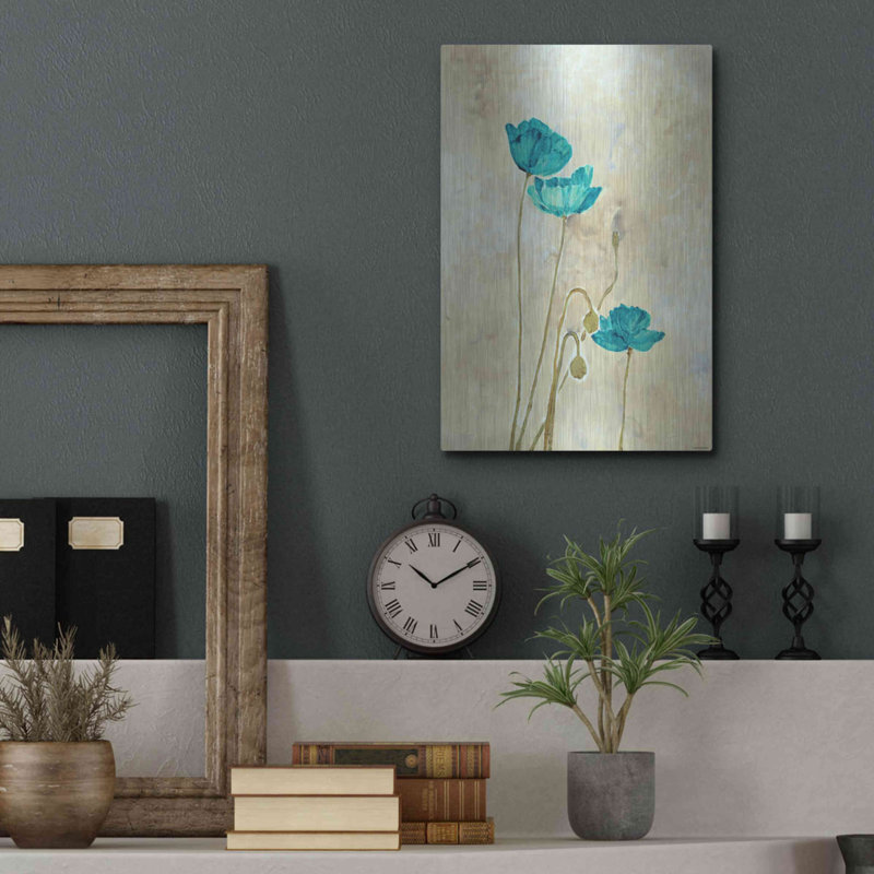 " Tealqoise Flowers 2 " by Unknown JD, 16" H x 12" W