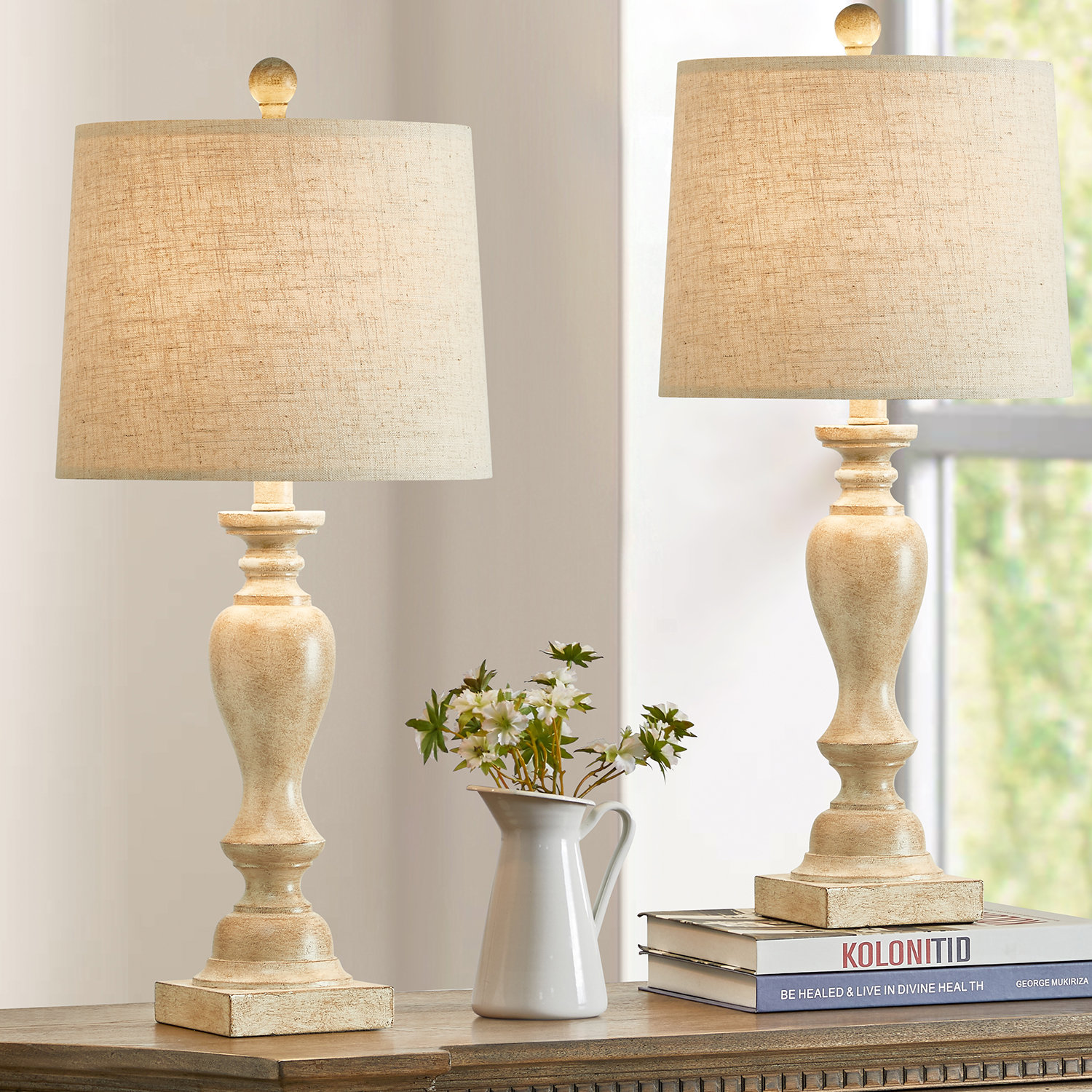 Ophelia & Co. Retro Resin Table Lamps for Bedroom Living Room