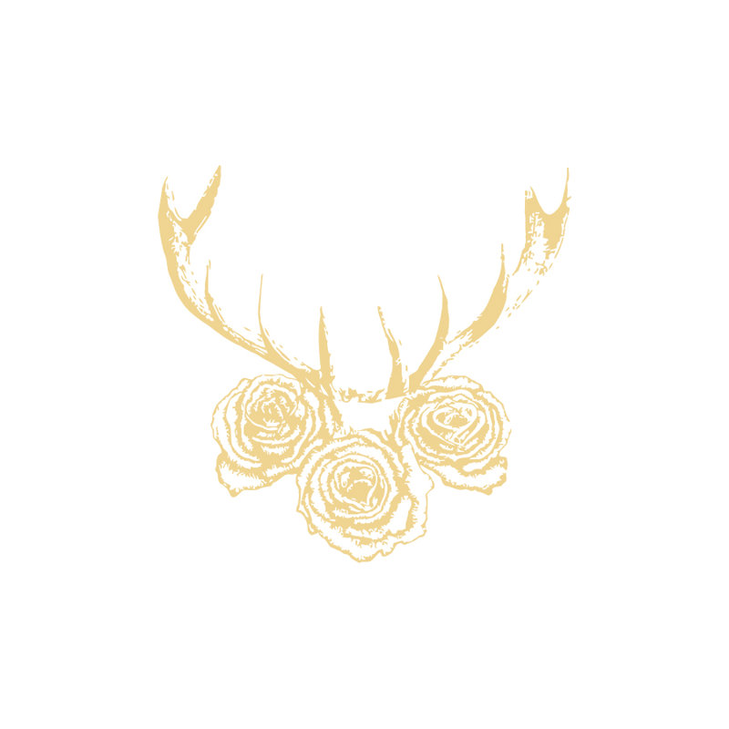 Décalcomanie murale cerf antler, Crème