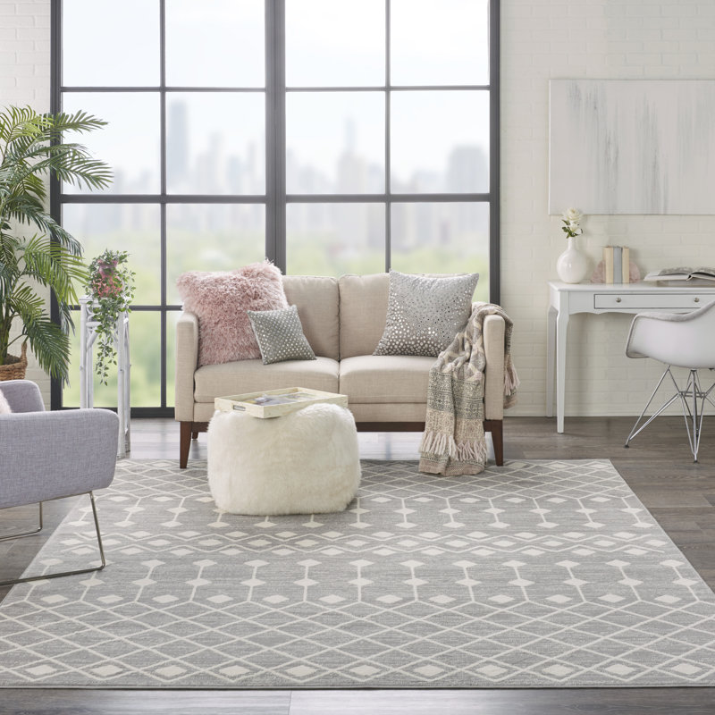 Tapis gris Bo Boian, Rectangle 8 pi 6 po x 12 pi
