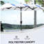 Parasol de marché extérieur à double face de 9,5 pi avec bouton-poussoir inclinable et manivelle Outsunny-891995916