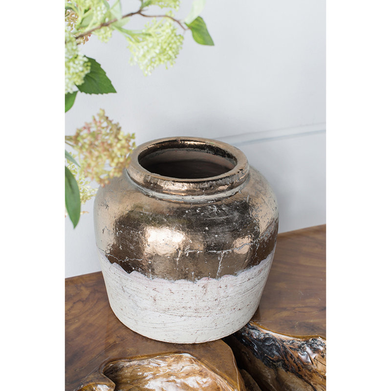 Vase rond en céramique brun Sienna