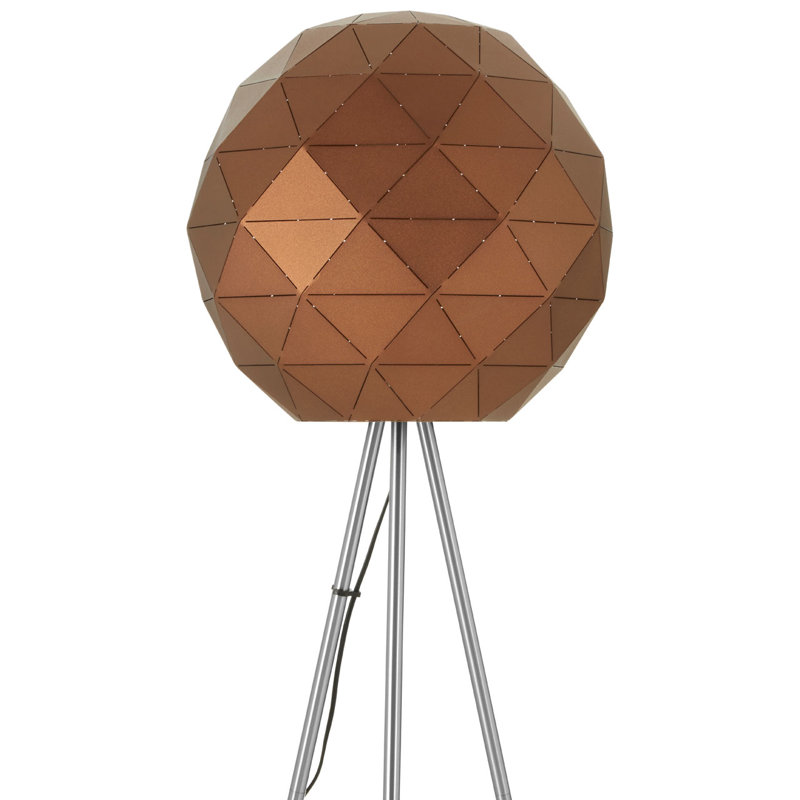 Cosima 160cm Silver Tripod Floor Lamp, Coffee