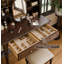 Vintage American Solid Wood Vanity Table With Storage Shelves And Matching Stool For Bedroom