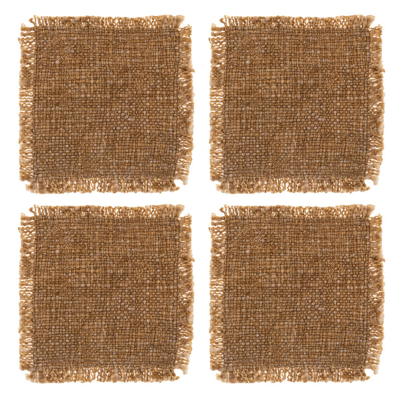 Double Stitch Coaster Linen, Brown