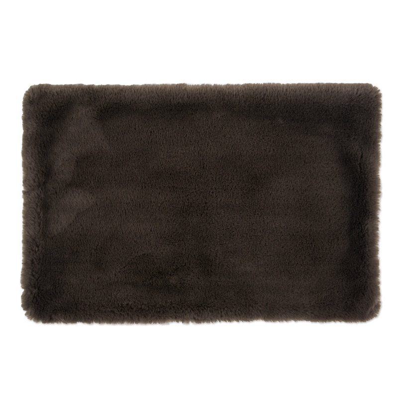 Tapis en fausse fourrure Kerner, Brun, Très très grand (l 42 po x P 27 po x H 2 po)