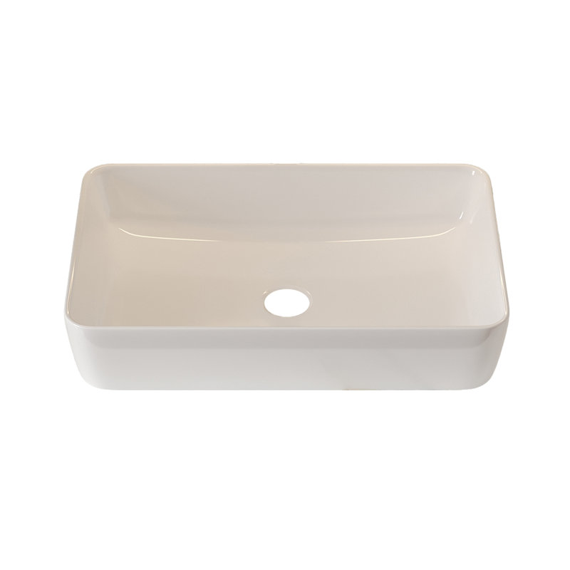 20" X 13'' White Bathroom Sink Ceramic Rectangular Vessel Sink