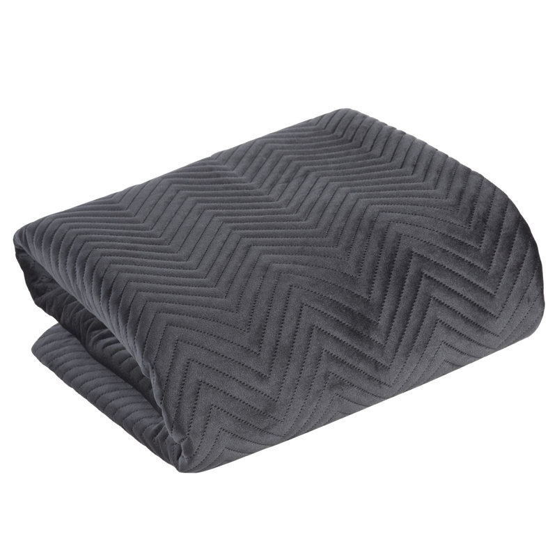 Gaphna Polyester Solid Colour Bedspread, Black, W170 x L210cm