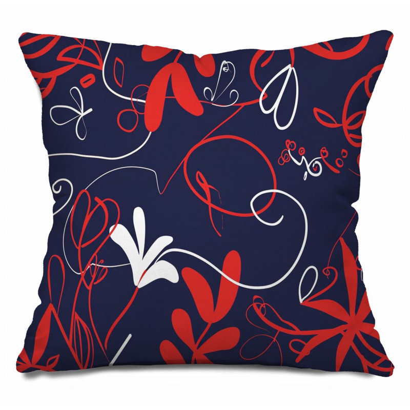 Coussin décoratif réversible à motif de feuilles, H 14 po x l 14 po