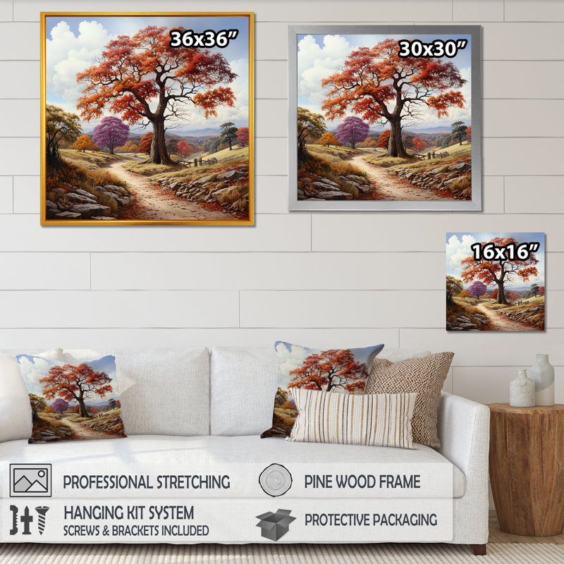 Automne splendeur sycomore arbres - arbre sycomore art mural, H 30 po x l 30 po