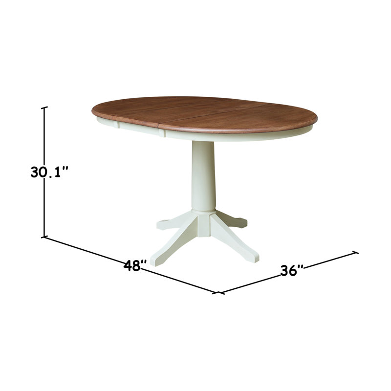 Ensemble de salle à manger extensible Deriya, 3 pièces : 1 table, 2 chaises, Noyer blanc / écorce