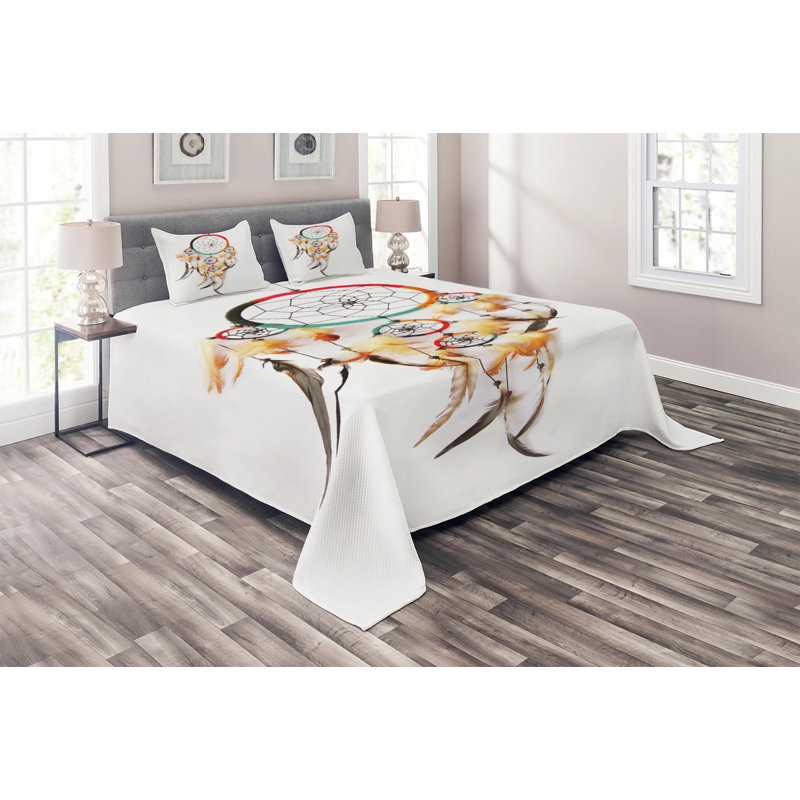 Rustic Polyester Coverlet, King Bedspread + 2 Shams