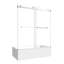 Porte de douche coulissante double à double vantail, finition nickel brossé, 140 à 152 cm de large x 152 cm de hauteur, verre trempé 8 mm d'épaisseur, largeur ajustable, poignées pratiques, pellicule nano, installation facile, angle