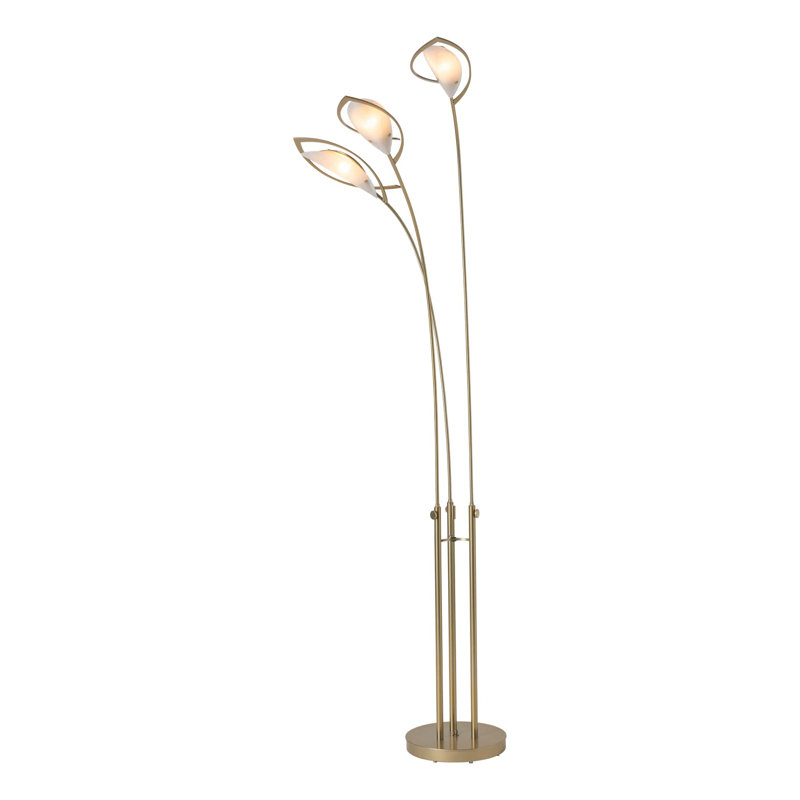 Aerial Torchiere - Frosted Glass Shade, Modern Brass