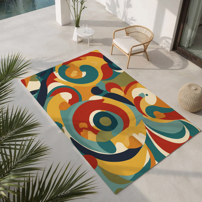 Tapis intérieur et extérieur Flashy Zest, Rectangle 4pi x 6 pi