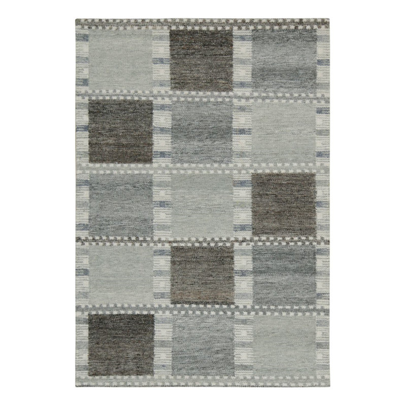 Scandinavin Wool Geometric Area Rug, Rectangle 5' x 8'