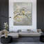 «Red Barrel Studio® Pinto, Patricia», reproduction d'art sur toile tendue sous le titre: Or et branche grise-487006115
