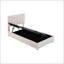 Lit plateforme tapissier simple avec système de rangement hydraulique-721263087