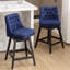  Tabouret de comptoir pivotant en similicuir de 25,5 po avec structure en bois massif-374388660-374388661