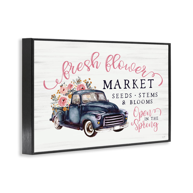 Giclée encadrée Antique Market Market, design par Lux + Me Designs, H 16 po x l 24 po, Giclée encadrée noir minuit