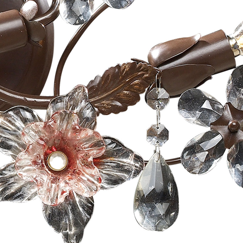 Cristallo Fiore 30'' Wide 3-Light Vanity Light - Deep Rust