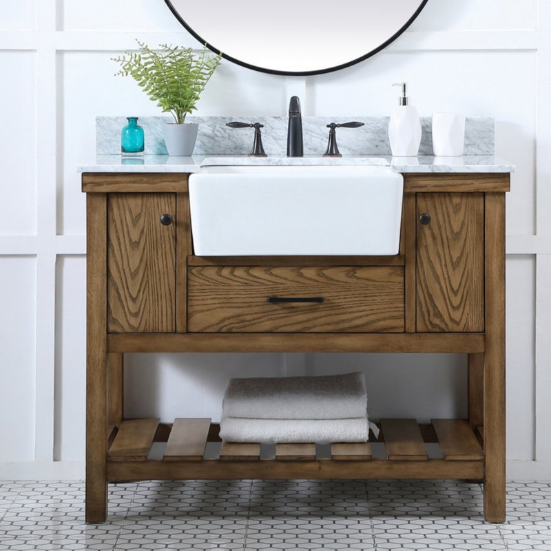 Ensemble de meuble-lavabo simple 42 po Pelaghia, Bois flotté