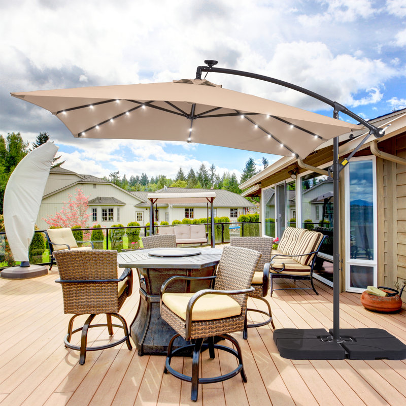 Parasol en porte-à-faux 98,25 po Duyne, Beige