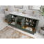Meuble-lavabo double autoportant 72 po avec plateau en quartz Alys (option poignées)