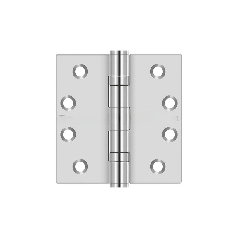 Deltana SS44BU32 4" x 4" Square Hinge Polished Stainless Steel Pair, Polished