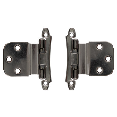 Brixwell BXB628297 Charnières encastrées à fixation frontale pour armoires de cuisine et de quincaillerie 3/8 po Chrome poli