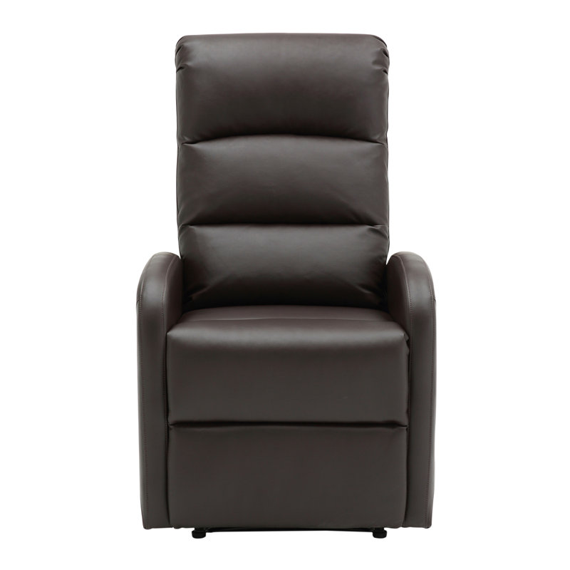 Dormi Contemporary Recliner Chair In Brown Faux Leather By Lumisource, Brown