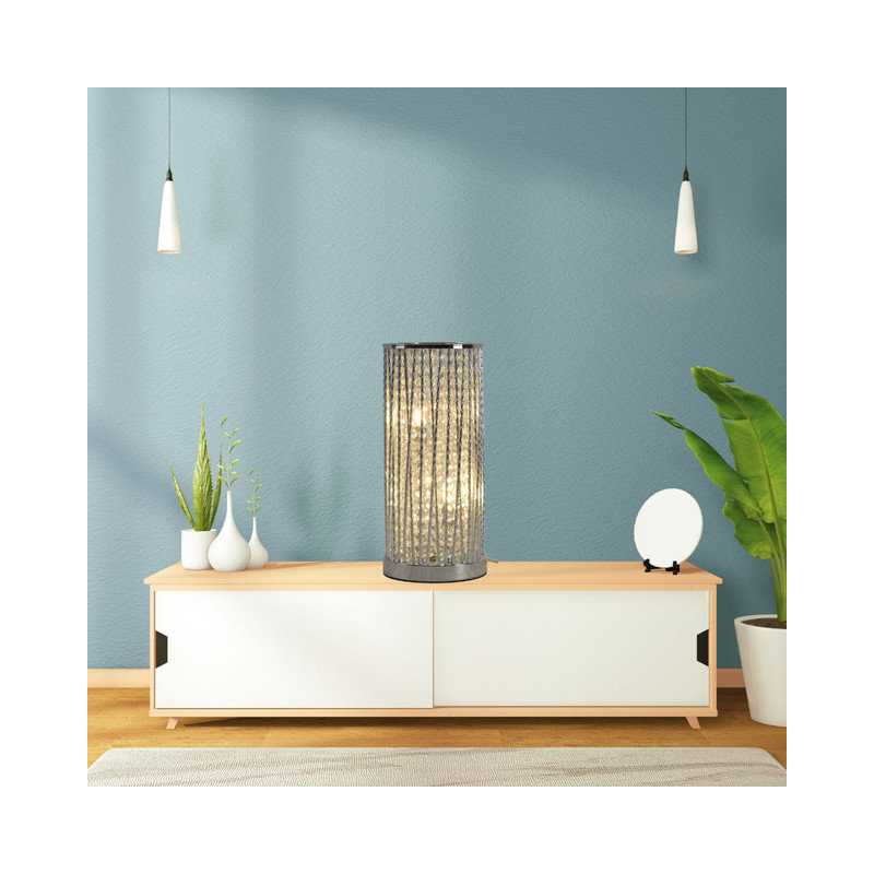 Aune Metal A-Frame Sign Holder Lamp, Chrome