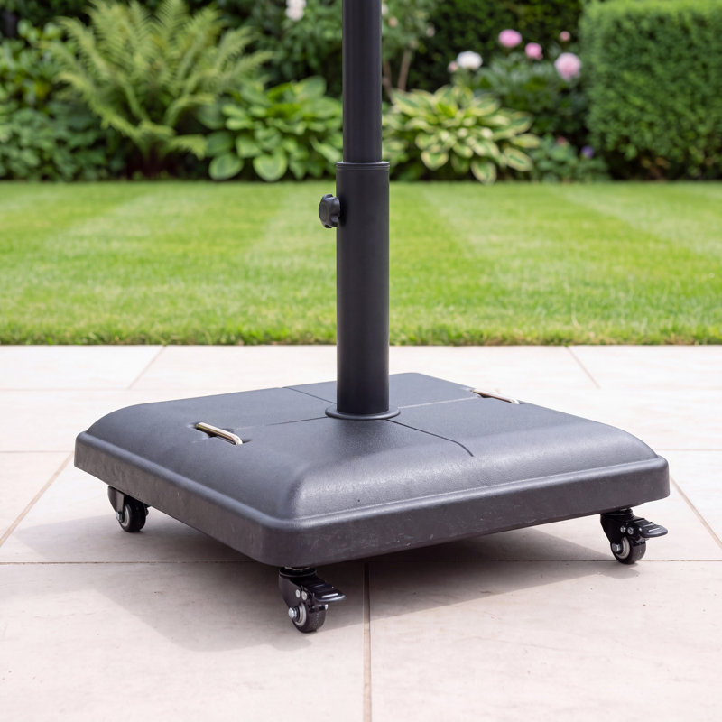 37.5 kg Concrete and Metal Umbrella Base with Wheels