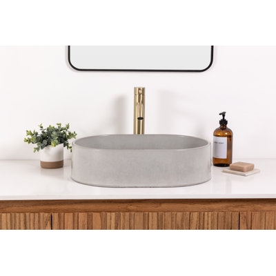 Lavabo vasque de salle de bain ovale en béton Luna