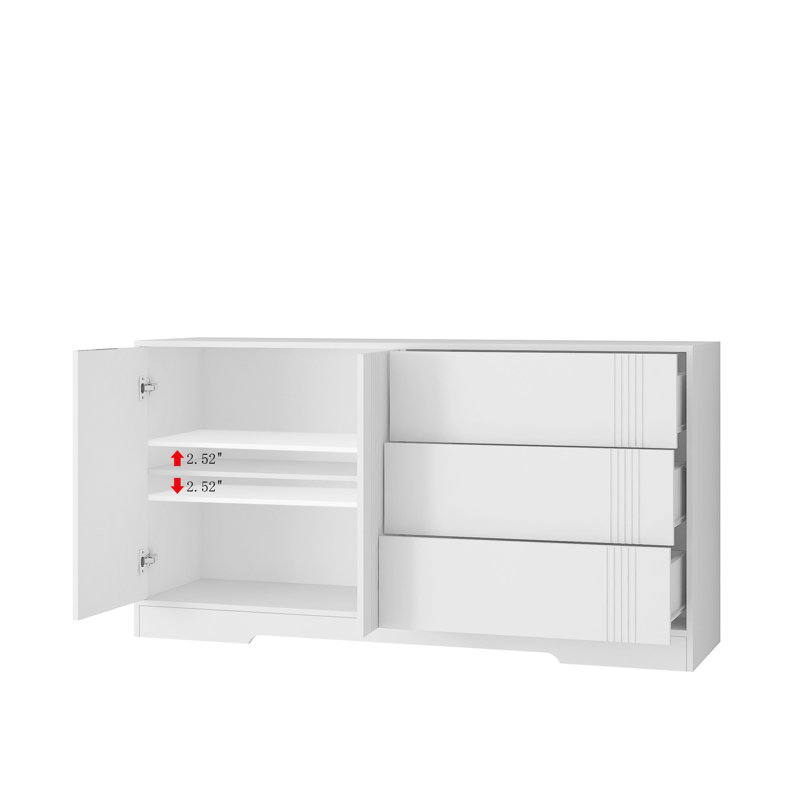 Buffet de cuisine avec rangement - armoire blanche Ample Space Buffet Réglable Diviseurs Solution