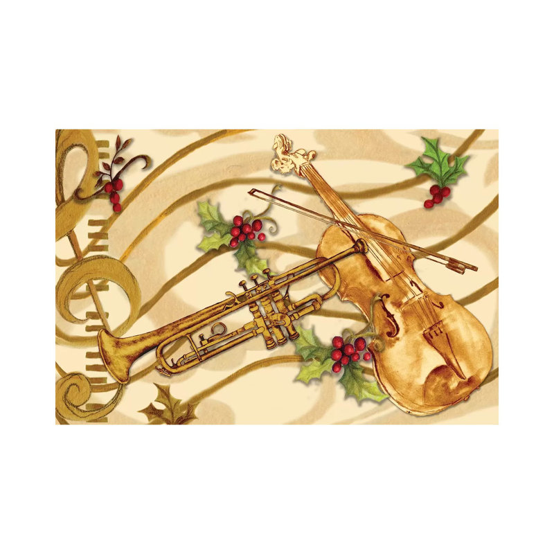 Christmas Music I by Janice Gaynor - Wrapped Canvas Painting, 101.6 cm H x 66.04 cm W x 1.91 cm D