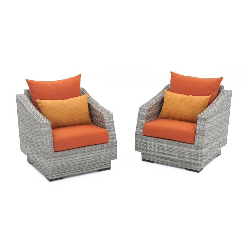 Fionnula Patio Chair With Sunbrella Cushion Covers, Spectrum Cayenne Sunbrella® Plainweave