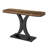 Console Table, Rustic Brown MDF, 39 Inch Geometric Black Metal Base