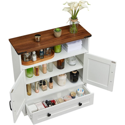Wall Mounted Medicine Cabinet with Adjustable Shelves, Double Barn Doors & Removable Drawer - Rustic Bathroom over Toilet Storage Cabinet for Bathroom, Kitchen, Hallway
