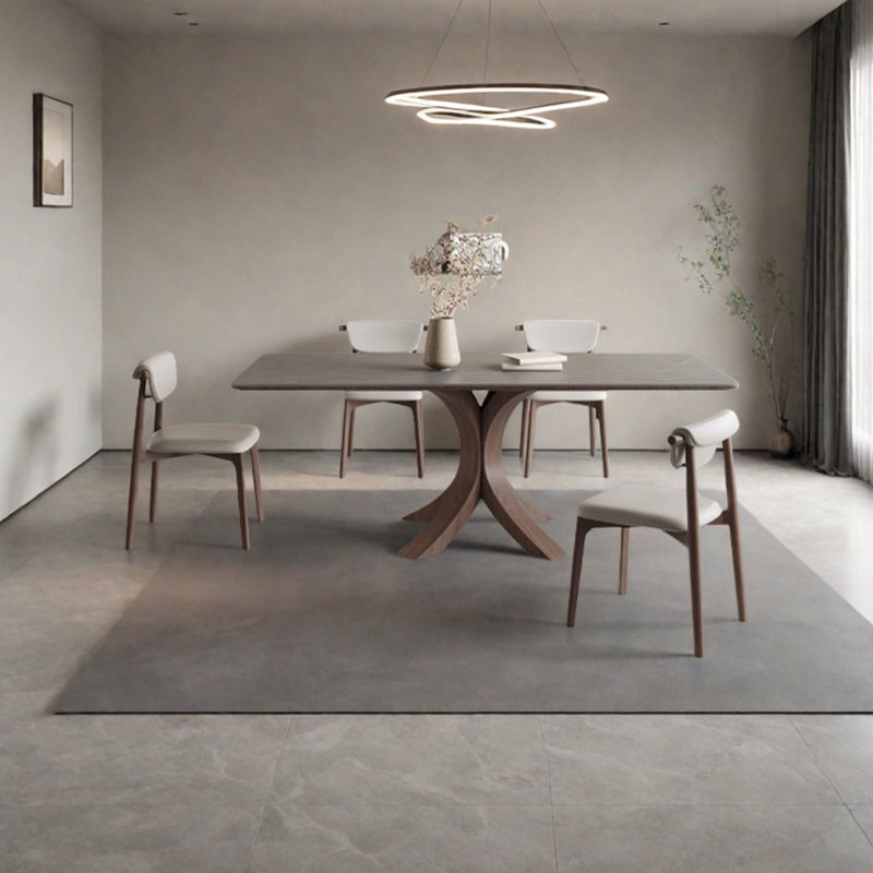 Petite table de salle à manger en bois massif de taille barbare, H 29,52 po x L 55,11 po x l 31,49 po