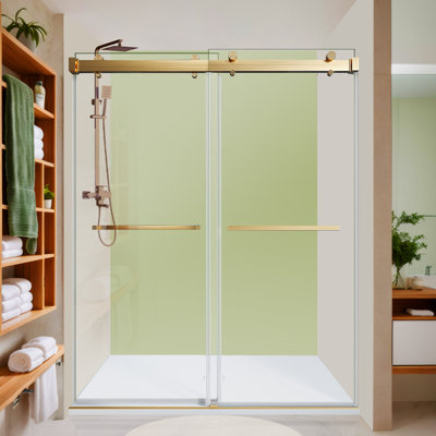 76'' - W x 76'' H Door Shower Door with Upgraded Crashproof System Technology