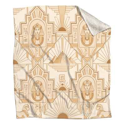 Egyptian Hieroglyphic Motifs Blankets